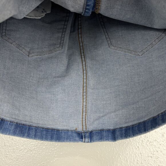 Pacsun Jean Skirt Women 26 Blue Denim Mini Tie Lace Up Front Casual Bottom - Picture 7 of 11